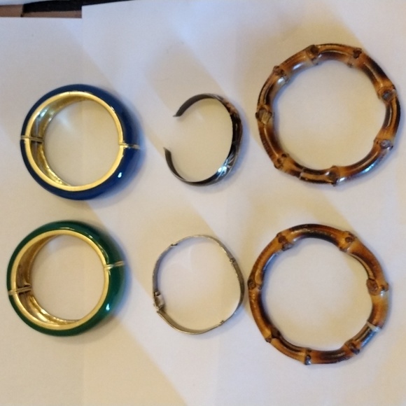 SOLD!! Vintage Bundle of 6 Beautiful Bangle & Cuff Bracelets! - Picture 3 of 12